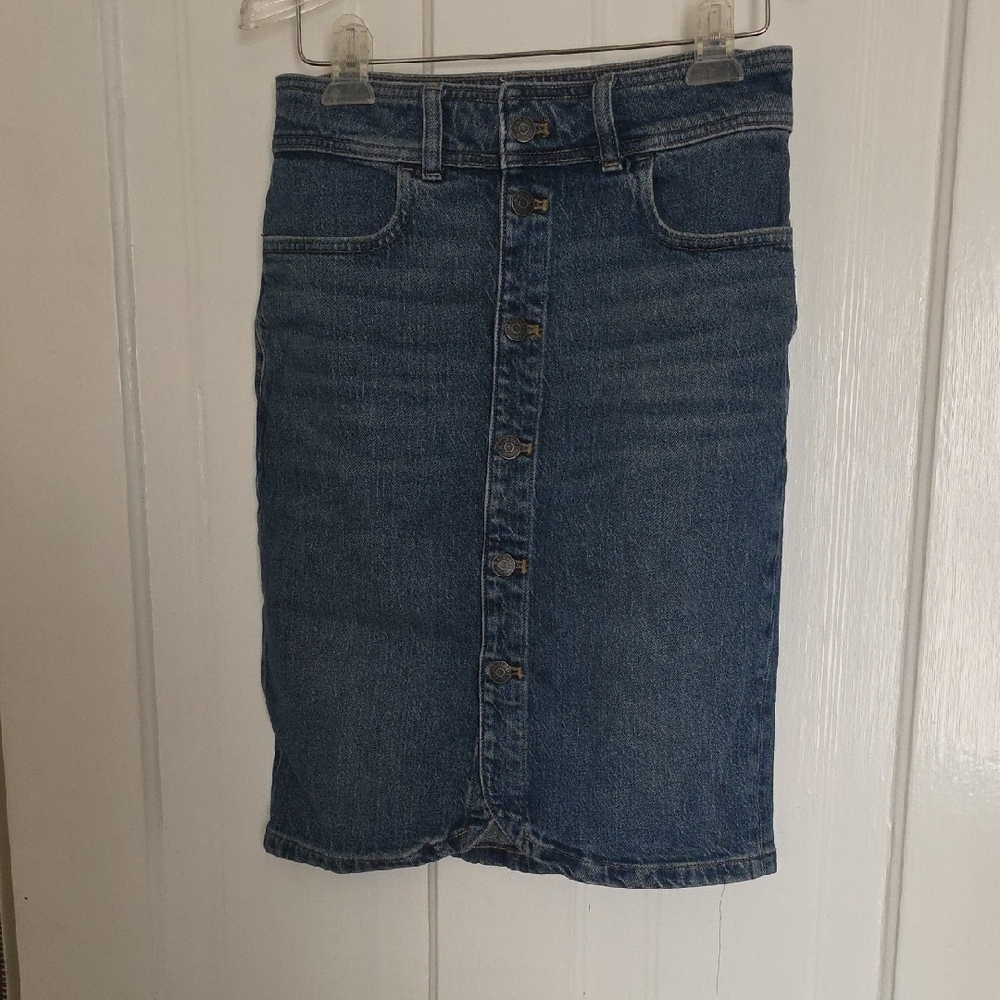 Madewell Blue Denim Pencil Skirt